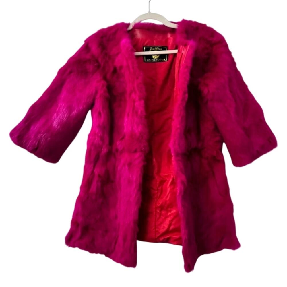 Jin Diao Fur Hot Pink Fur Jacket Size: Small